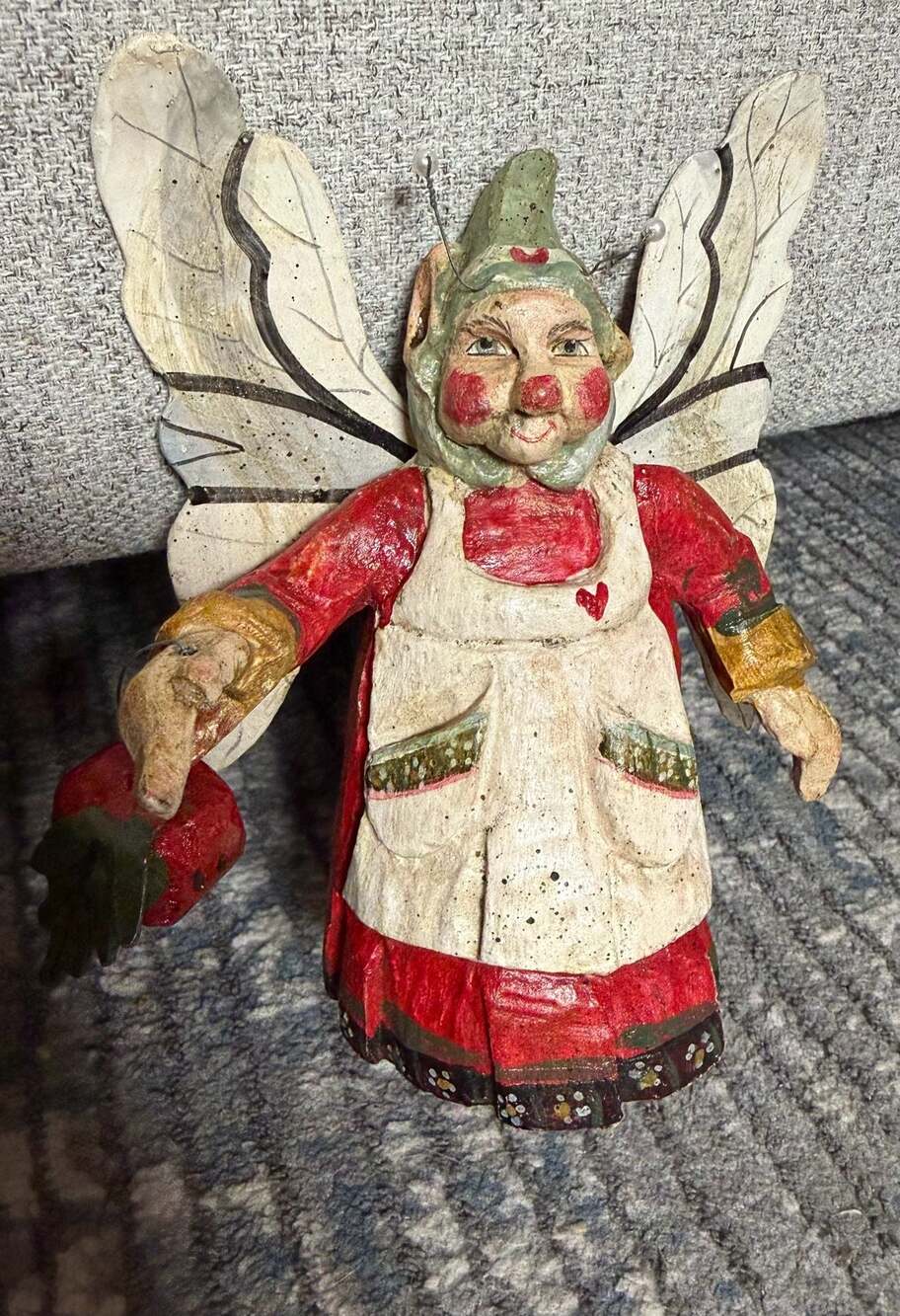 Vintage 1989 House of Hatten Cupboard Keeper Strawberry Fairy Hanging Ornament